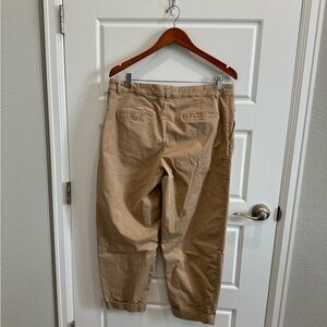 Zara Women’s Khaki Relaxed Pant With Rolled Cuff Sz 12